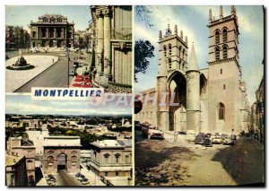 Postcard Modern Montpellier Place de la Comedie and Theater Arc de Triomphe a...