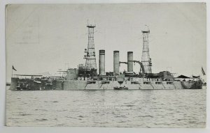 Battleship USS GEORGIA with Sailors by C.E. Waterman Postcard S20