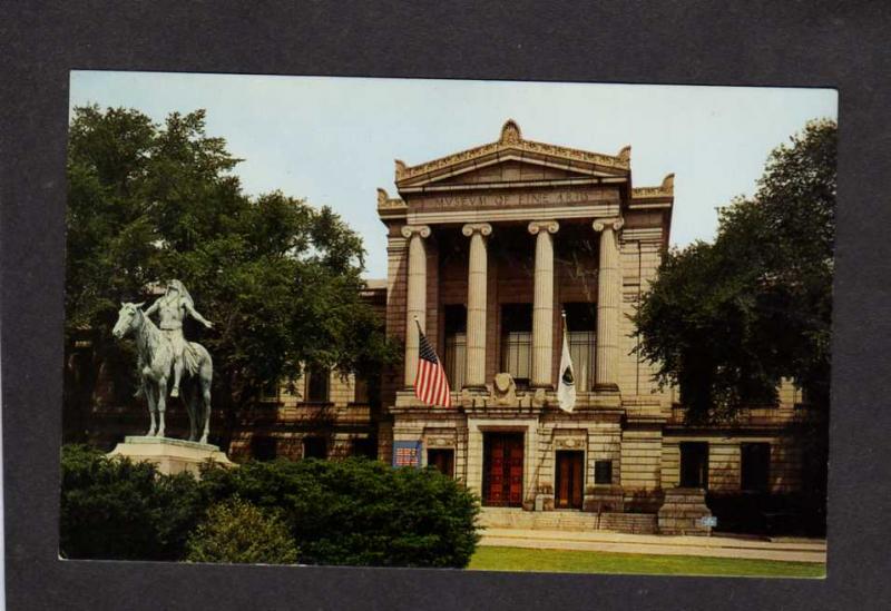 MA Museum of Fine Art Boston Mass Massachusetts Postcard Indian Statue