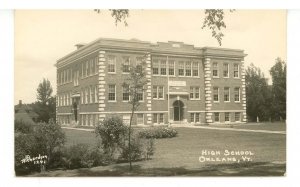 VT - Orleans. High School    RPPC