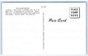 DOTHAN, AL Alabama ~ Roadside WILLIAMS MOTEL c1950s  Postcard