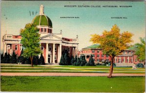 Postcard BUILDING SCENE Hattiesburg Mississippi MS AM2726