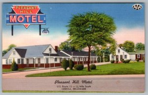 ODESSA DELAWARE PLEASANT HILL MOTEL MAP ON BACK US RT 13 JOHN OLIVERO 50's-60's