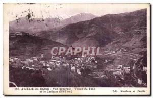 Old Postcard Amelie les Bains General view of the Tech Valley and the Canigou