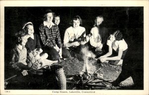 Lakeville CT Camp Sloane Marshmallows & Songs c1950-60s Vintage Postcard