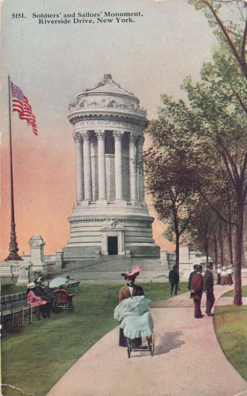 Baby Carriage Soldiers & Sailors Monument Riverside Drive New York City pm 1913