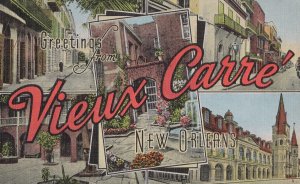 New Orleans LA Greetings Vieux Carre Old Square USA Postcard