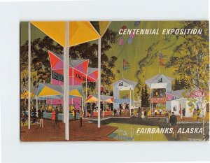 Postcard Bartlett Plaza, Centennial Exposition, Fairbanks, Alaska