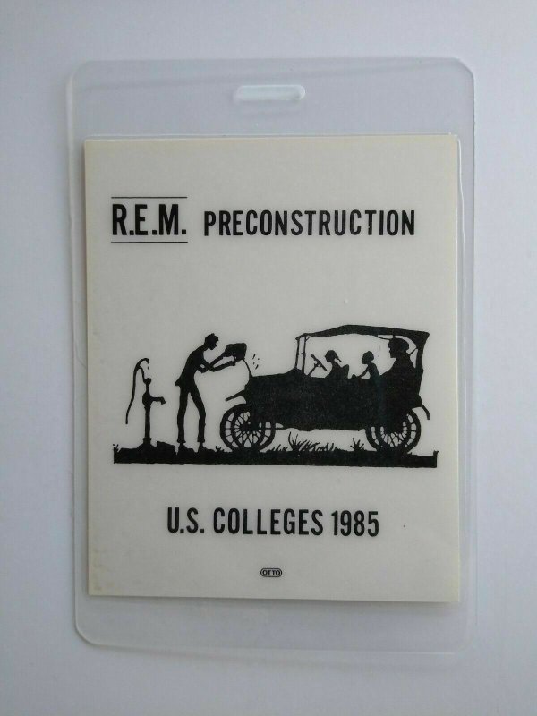 REM Backstage Pass Preconstruction US Colleges Laminated Alternative New Wave 