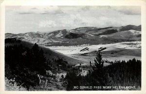 RPPC Postcard; Scenic View McDonald Pass near Helena MT Lewis and Clark County