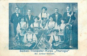 Damen Trompeter Korps Thuringia Dir. Arthur Schmidt trumpeter music band Germany