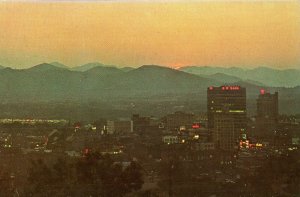 Circa 1960 Aerial View of Ashville and Blue Ridge Mountains  NC Postcards