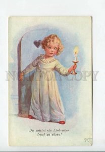 3176861 Girl Nighty CANDLE by WF FIALKOWSKA Vintage Color PC