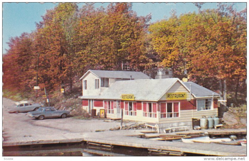 SEVERN FALLS, Ontaro, Canada; Riverbend Snack Bar, Restaurant, Classic Cars, ...