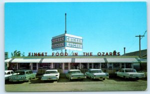 BAGNELL DAM, Lake of the Ozarks MO~ CHICKEN KITCHEN Roadside 1960s Cars Postcard