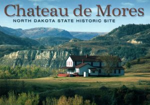 VINTAGE CONTINENTAL SIZE POSTCARD CHATEAU MORES NORTH DAKOTA STATE HISTORIC SITE