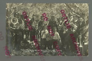 Oostburg WISCONSIN RPPC 1908 GAR ENCAMPMENT Civil War Veterans BAND Reunion