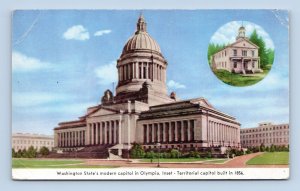 Capitol Building Old & New Olympia Washington WA UNP Unused Chrome Postcard G16