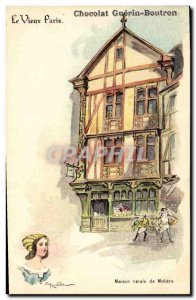 Old Postcard Old Paris Chocolate Guerin Boutron Morocco Street birthplace of ...
