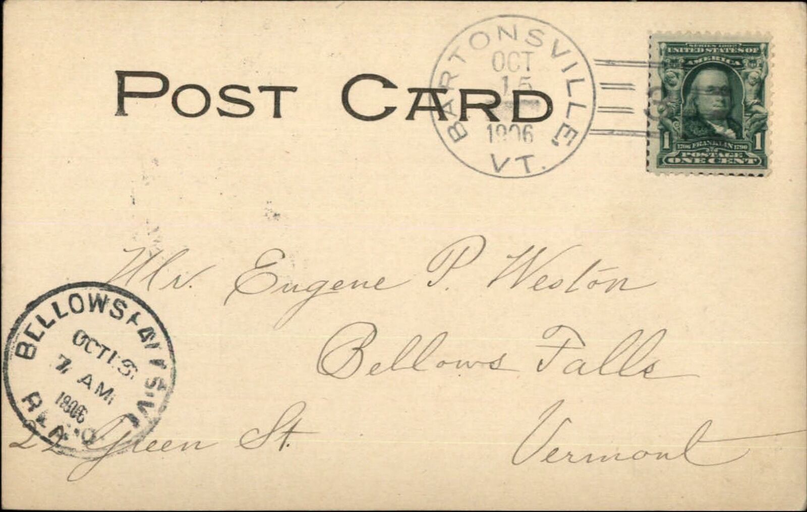 Saxtons River VT Main St. c1905 Postcard United States Vermont