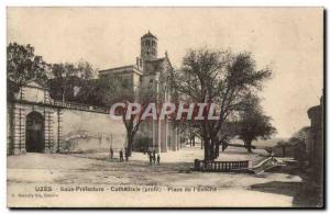 Old Postcard Uzes Cathedral Square Under prefecture of & # 39eveche