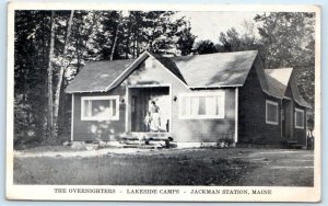 JACKMAN STATION, Maine ME ~ The Overnighters LAKESIDE CAMPS 1955 Postcard