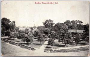 1910's Gridley Park California Trees Planted On Grounds Pathways Posted Postcard