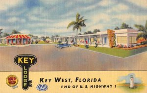 Key West Florida Key Lodge Vintage Postcard CC4137