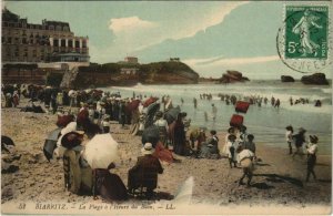 CPA Biarritz La Plage a l'heure du Bain FRANCE (1126375)