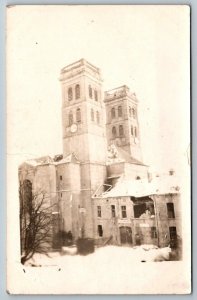 RPPC WW1  Verdun  France  Bombed Cathedral  Postcard