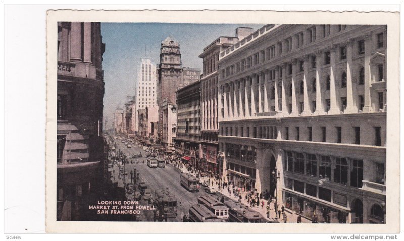 Looking down Market Street from Powell, San Francisco, California, PU-1945