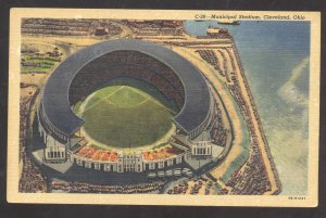 CLEVELAND OHIO CLEVELAND INDIANS BASEBALL STADIUM AERIAL VINTAGE POSTCARD