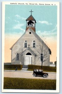 1920 Penns Grove New Jersey Vintage Postcard Catholic Church No Broad St. Chapel