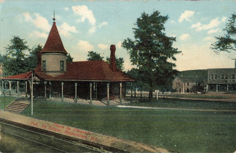 Circa 1908 Railroad Station, Pa. Postcard