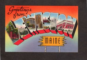 ME Greetings From Lewiston Maine Linen Large Letter Postcard