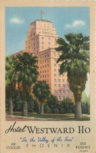 Arizona Phoenix Hotel Westward roadside 1950s linen Teich Postcard 22-10387