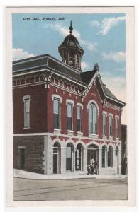 City Hall Wabash Indiana 1920c postcard