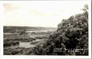 RPPC Signal Point & Wisconsin River Wyalusing State Park WI Vintage Postcard F08