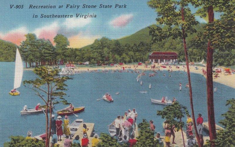 Fairy Stone State Park Douthat Clifton Forge Virginia VA Beach Postcard A26