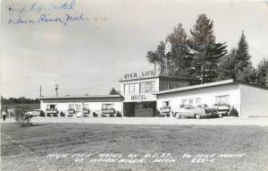 Autos 1956 High Life Motel Indian River Michigan RPPC Cook real photo 7050 