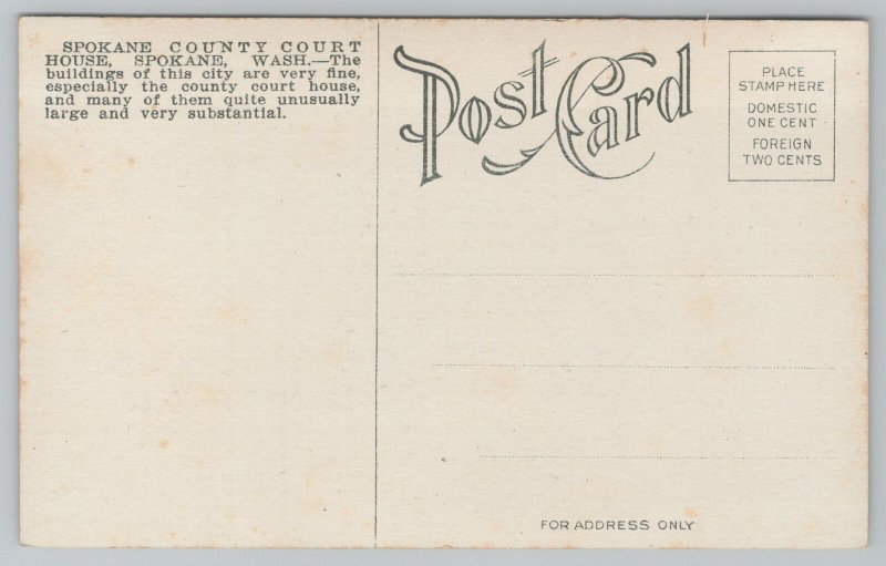 Washington~Ritchie Design~Architect Fotheringham~French Castle Courthouse c1910