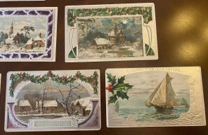 Silver Frame Vintage Christmas Postcard Lot