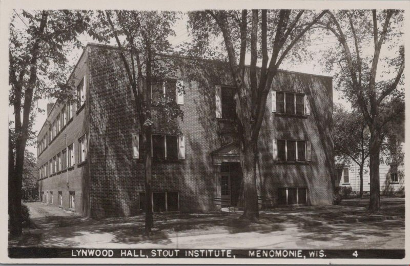 RPPC Postcard Lynwood Hall Stout Institute Menomonie WI