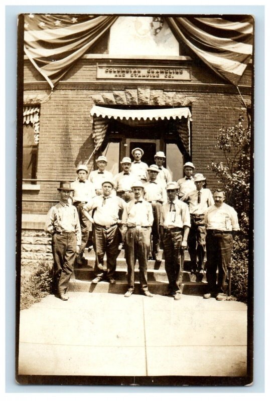 c1910's Columbian Enameling And Stamping Co. Terre Haute IN RPPC Photo Postcard