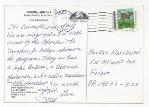 Sedona AZ Chapel of the Holy Cross Church Desert Dick Dietrich 1994 Postcard 4X6