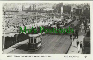 Kent Postcard - Trams on Margate Promenade c.1918 -  RS26757