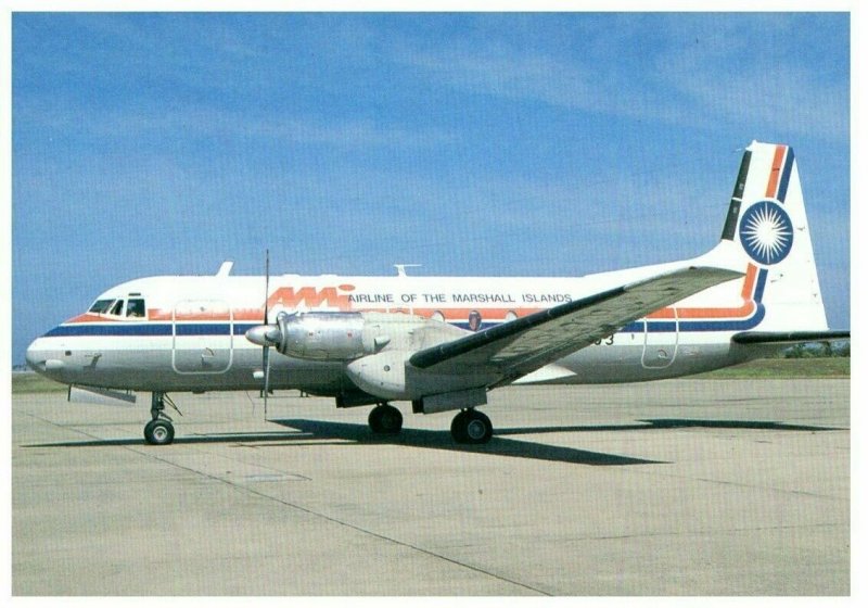Airline of the Marshall Islands Hawker Siddeley 748 Airplane Postcard