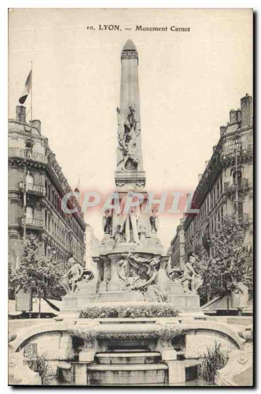 Old Postcard Lyon Monument Carnot