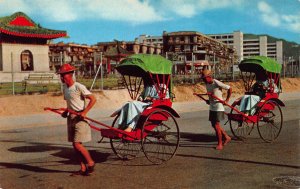 Rickshaw Pullers, Hong Kong, Chrome Postcard, Unused