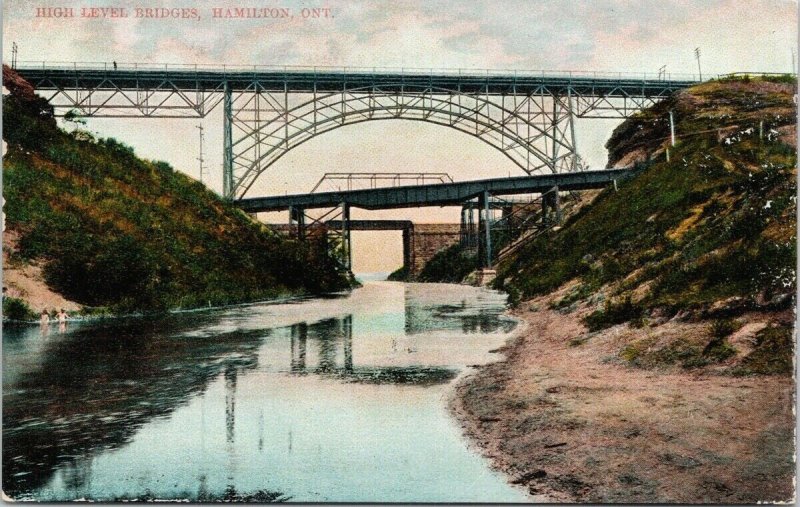 High Level Bridges Hamilton Ontario c1910 Macfarlane Postcard G89